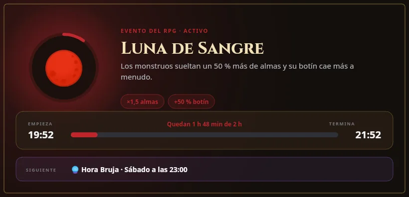 Aviso del evento Luna de Sangre